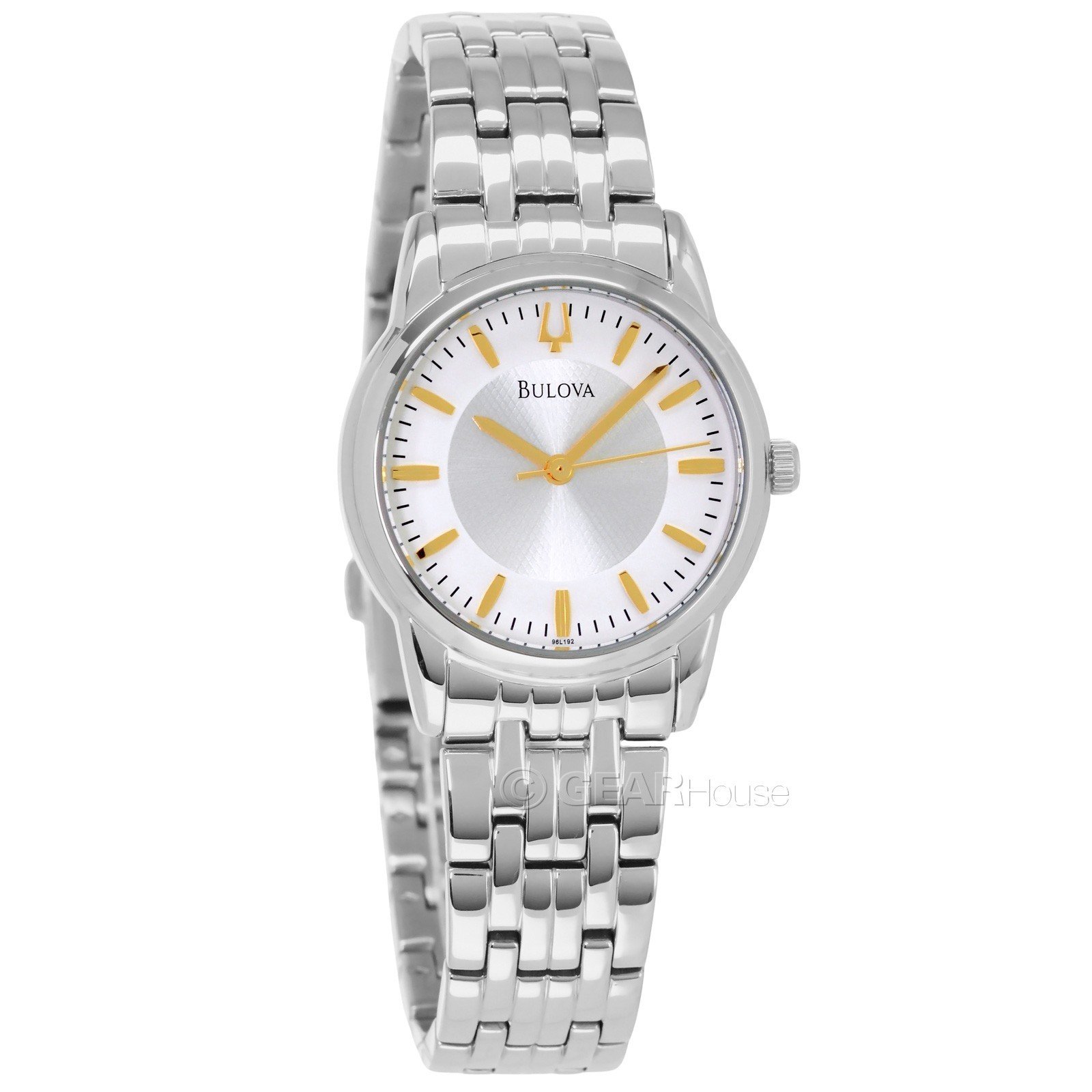 BULOVA Women Casual Watch, Two-Tone White Gold Dial, Silver Stainless Steel Band - Image 3