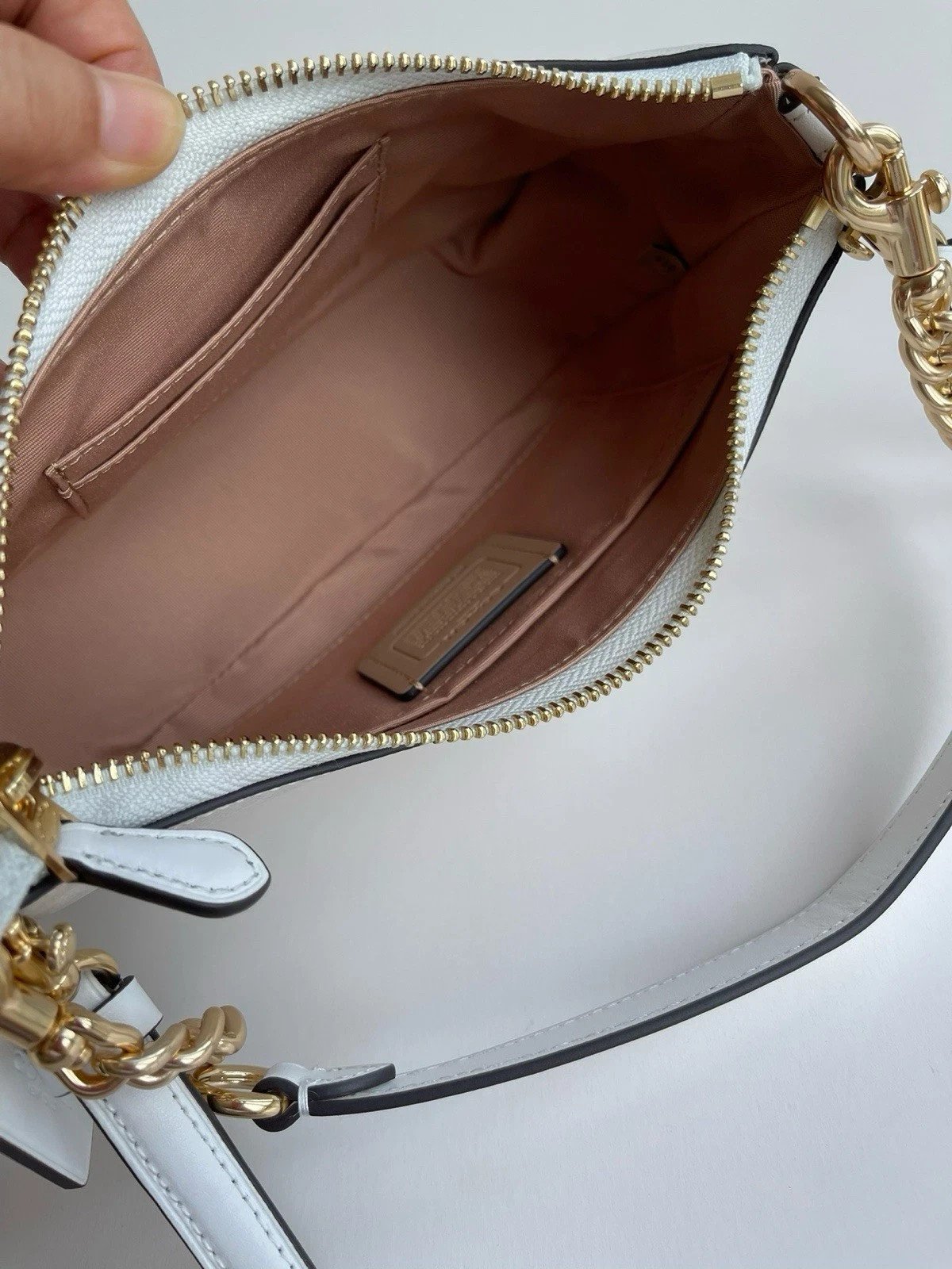 NEW COACH Teri 2Way Shoulder Bag Signature Coated Canvas White - Image 4