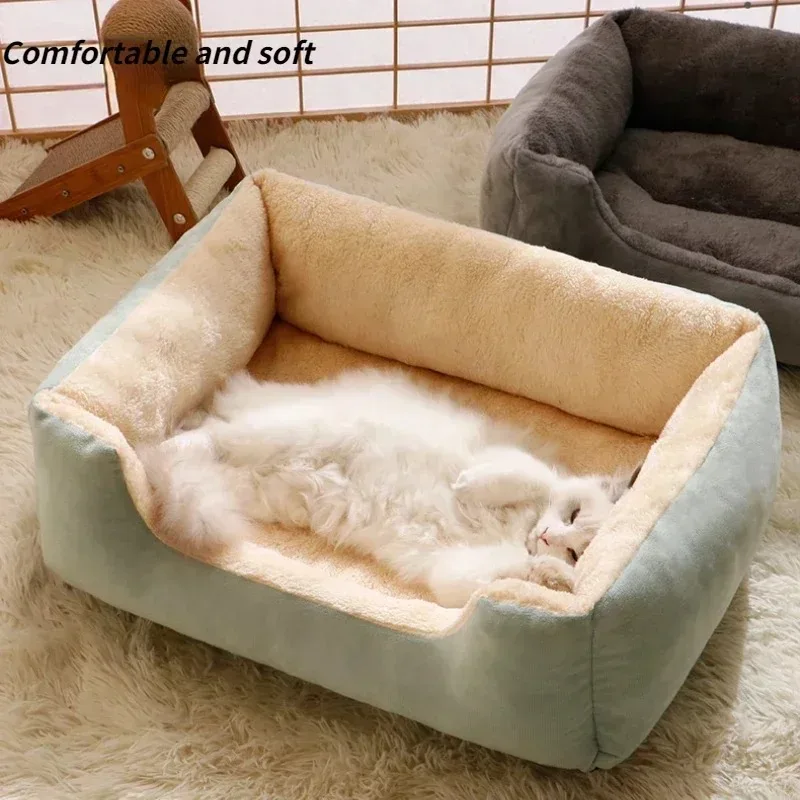 BeiYu Pet Cat Bed 60x45cm Plush Soft Cushion - Image 3