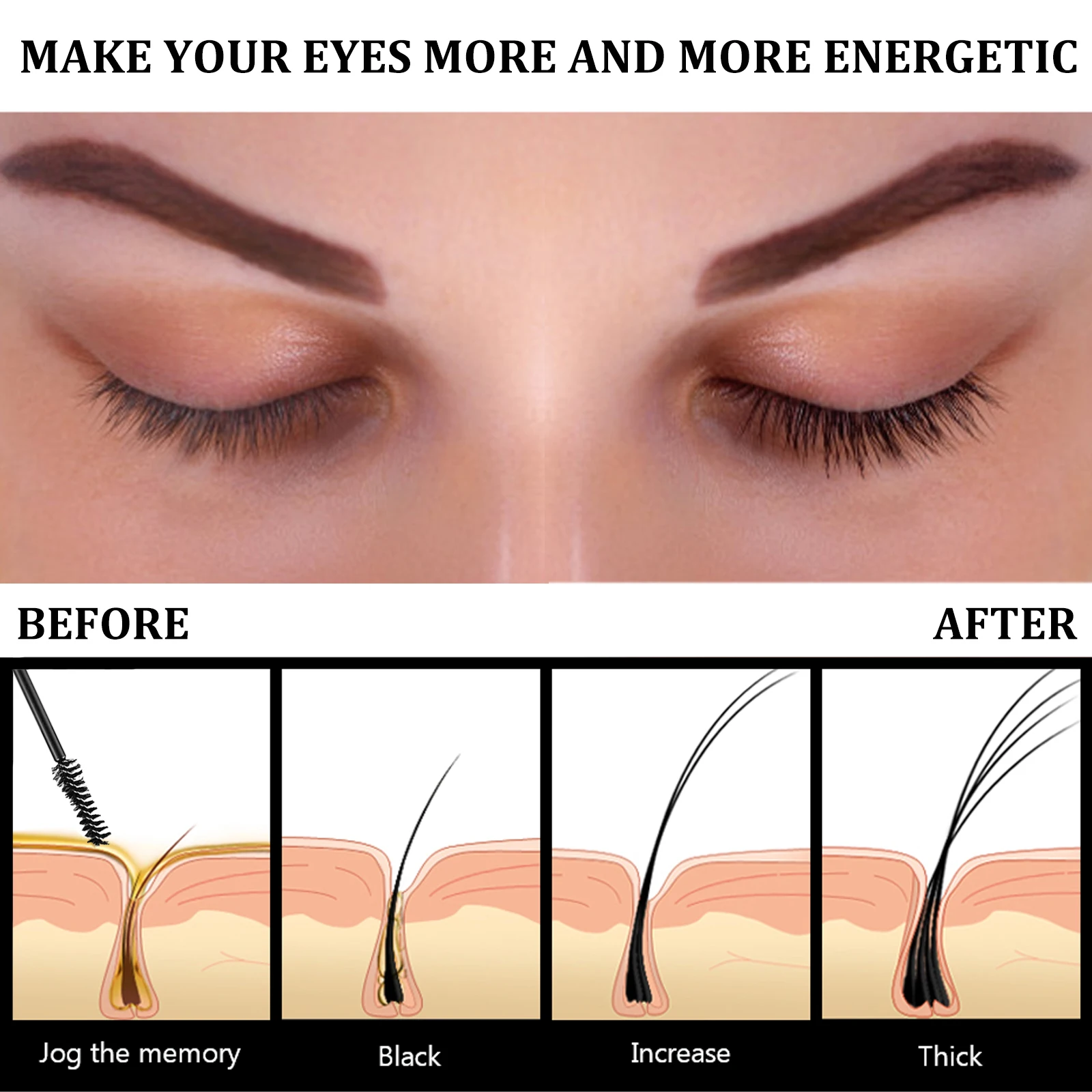 EELHOE Eyelash Eyebrow Growth Serum Moisturize Nutrient Eyelash Liquid Longer Fuller Thicker Lashes Natural Eyelash Care Serum - Image 4