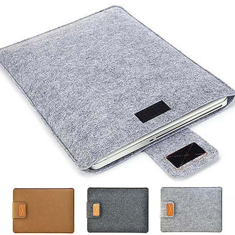 Felt Sleeve Slim Tablet Case Cover Bag for MacBooks Air Pro 11 13 15 Inch Solid Color Tablet Storage Bag - Image 3
