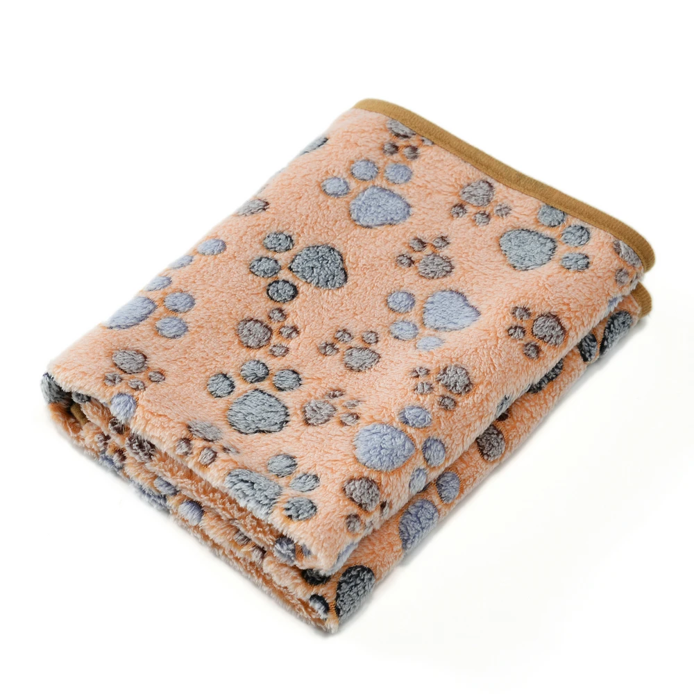 Warm Pet Cat Blanket Autumn Winter Cozy Thicken Fleece Kitten Footprint Bed Mat for Small Medium Big Cats Dog Chihuahua Supplies - Image 3