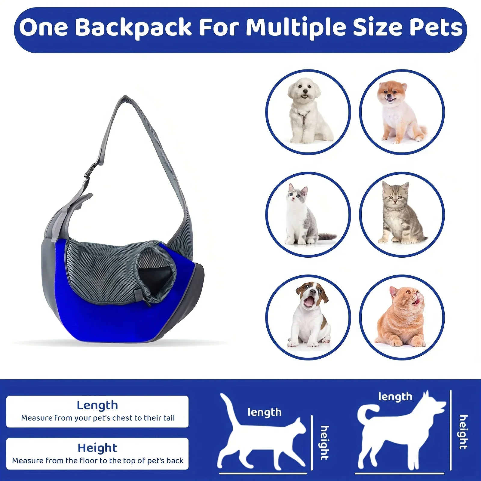 1Pc Dog out backpack,Dog Sling Carrier Breathable Mesh Travel Crossbody Bag For Puppy Cat Hiking Camping-Size: Small - Image 6