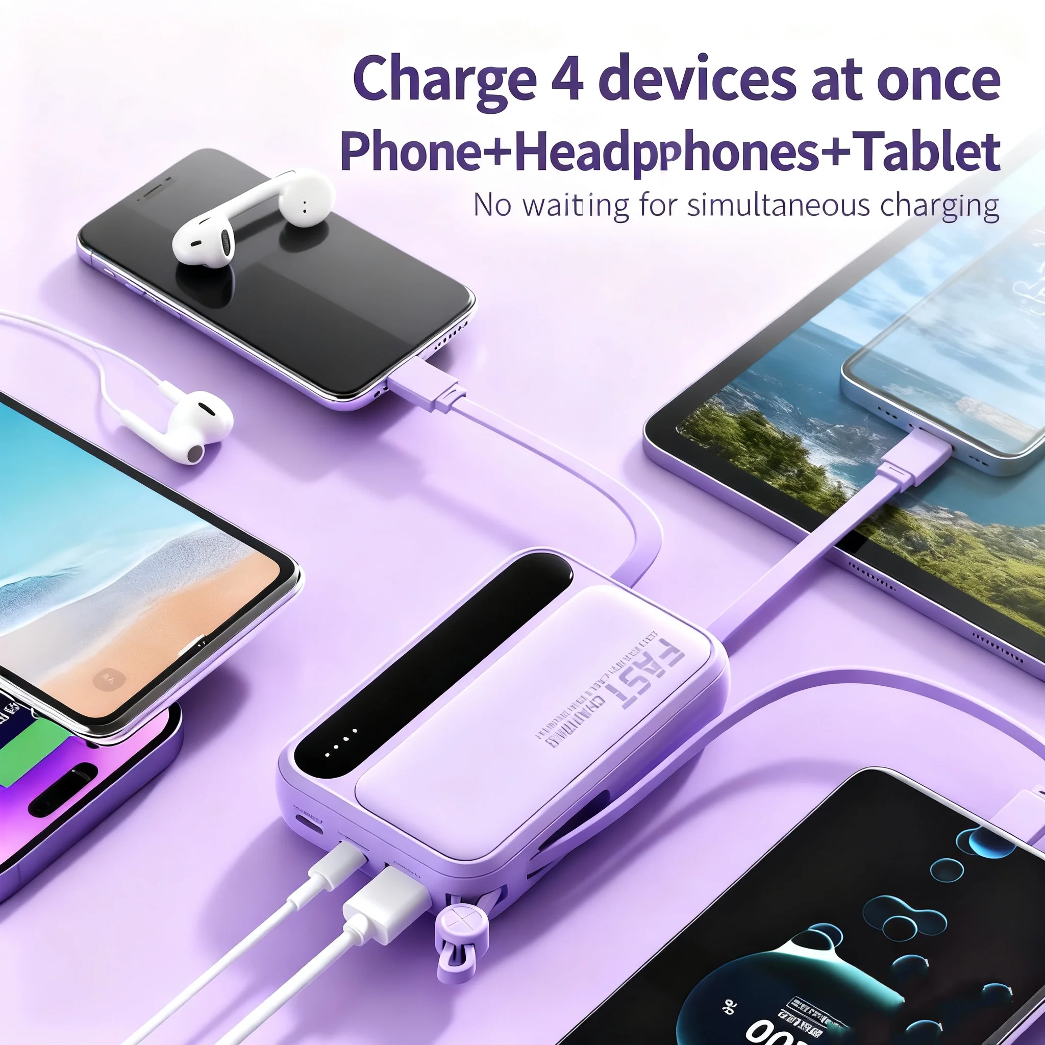 VIVO 50000mAh 120W Power Bank with Built-in Cables - Image 4