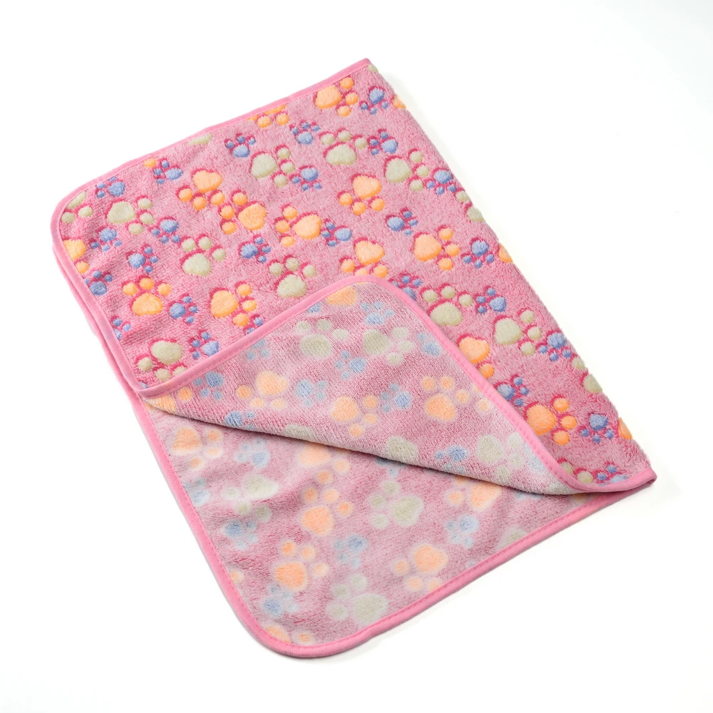 Warm Pet Cat Blanket Autumn Winter Cozy Thicken Fleece Kitten Footprint Bed Mat for Small Medium Big Cats Dog Chihuahua Supplies - Image 4