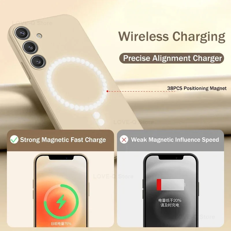 For Magsafe Magnetic Phone Case For Samsung Galaxy S26 S25 S24 S23 S 26 Ultra S26Ultra Plus FE Soft Cases Liquid Silicone Cover - Image 4