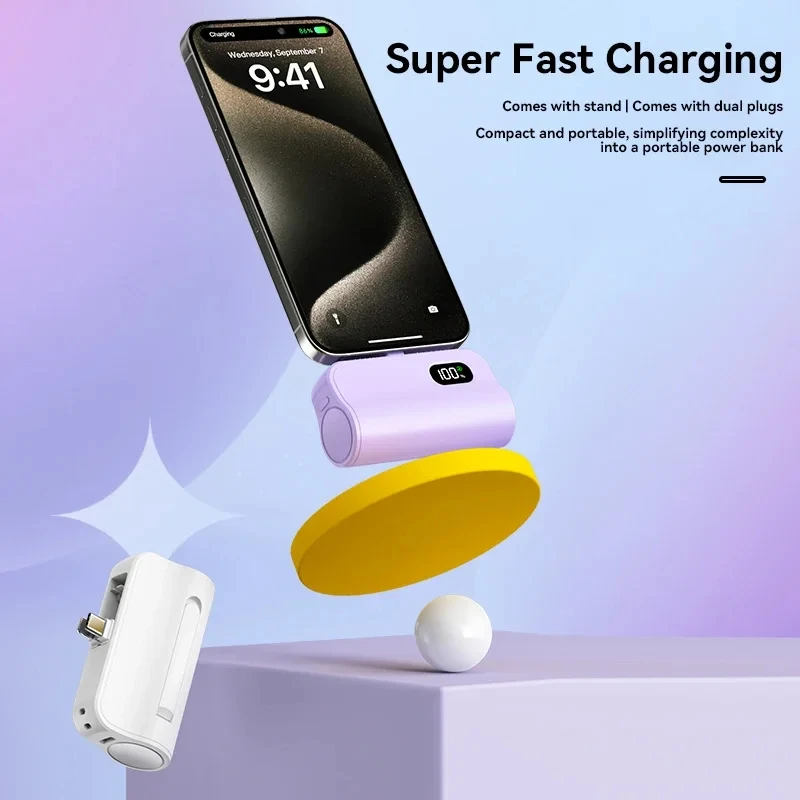 Lenovo 50000mAh Capsule Power Bank 2-in-1 Large Capacity LED Digital Display Portable Fast Charging External Battery For IPhone - Image 4