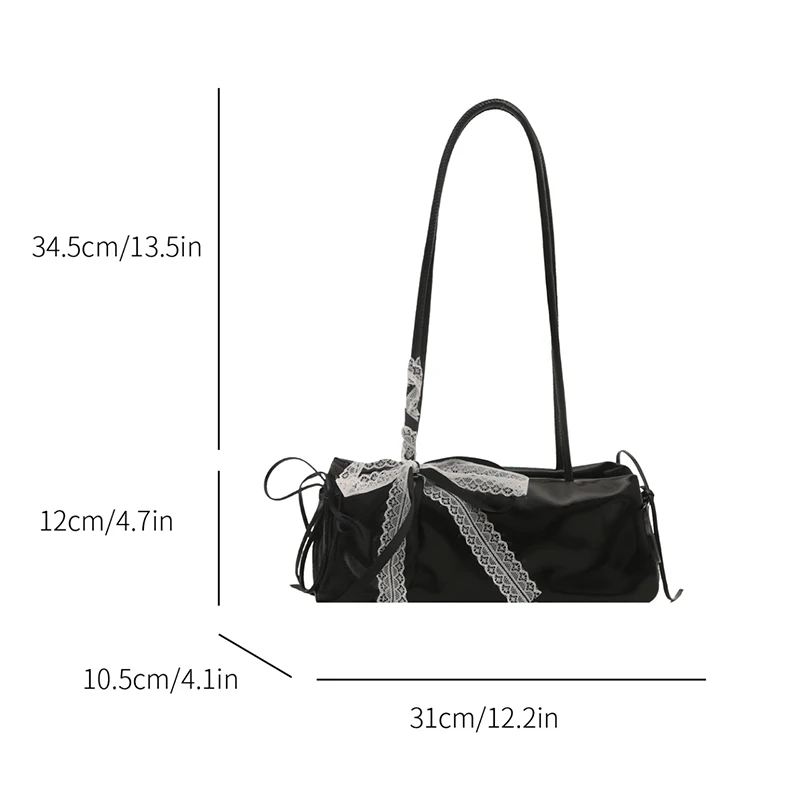 French Elegant Square Bag Korean Bow Decoration Pu High-quality Bag Niche Simple Ballet Style Shoulder Bag New Casual Women Bags - Image 6
