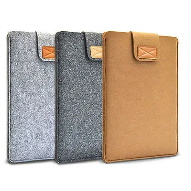 Felt Sleeve Slim Tablet Case Cover Bag for MacBooks Air Pro 11 13 15 Inch Solid Color Tablet Storage Bag - Image 4